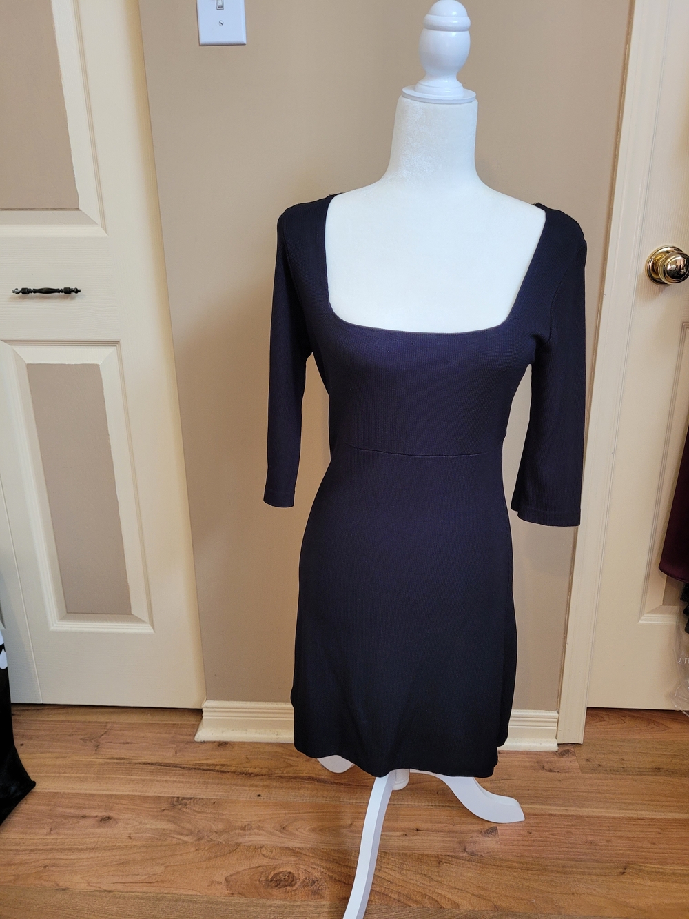 Ronni Nicole Black Square-Neck Mini Dress
